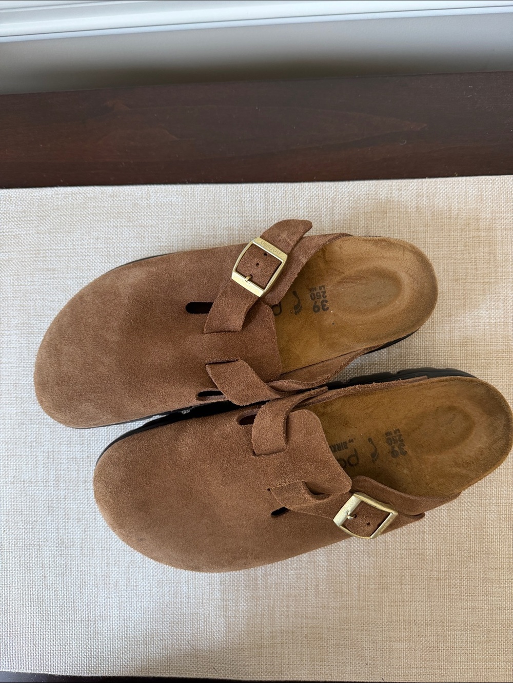 Birkenstock Papilio  Brown Suede Slip-On Clogs with Buckle - Picture 4 of 8